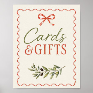 Póster Letrero de Tarjetas y Regalos para Baby Shower en