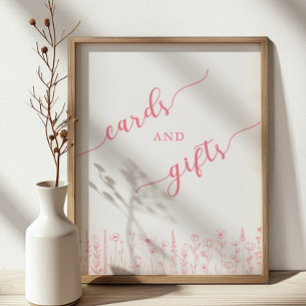 Póster Letrero de Tarjetas y Regalos para Baby Shower   R