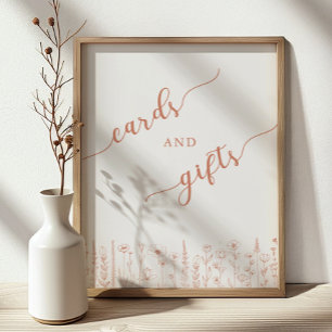 Póster Letrero de Tarjetas y Regalos para Baby Shower T