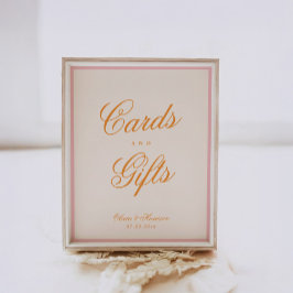 Póster Letrero de Tarjetas y Regalos Rosa Naranja Crepusc