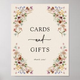 Póster Letrero de tarjetas y regalos vintage boho