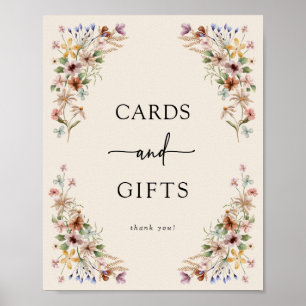 Póster Letrero de tarjetas y regalos vintage boho