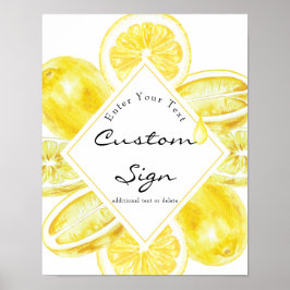 Póster Letrero de Texto Personalizado | Amarillo Limón | 