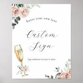 Póster Letrero de texto personalizado floral Brunch and B