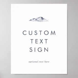 Póster Letrero de texto personalizado Simple Mountain Car