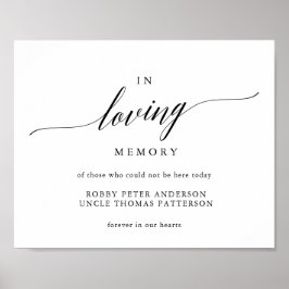 Póster Letrero de tipografía de boda en memoria de amor