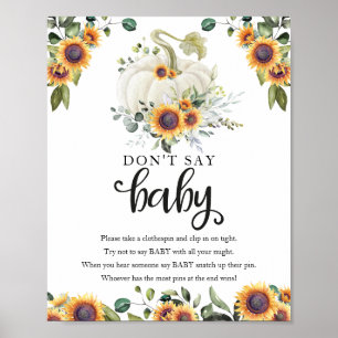 Póster Letrero de Vegetación para Baby Shower de Otoño No