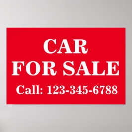 Póster LETRERO DE VENTA DE AUTO NEGRITA Vende Mi Auto Ráp