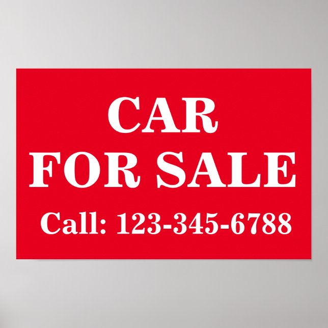 Póster LETRERO DE VENTA DE AUTO NEGRITA Vende Mi Auto Ráp (Frente)