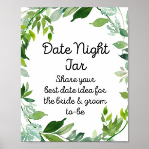 Póster Letrero de Verde Botánico - Tarro de Noche de Fech