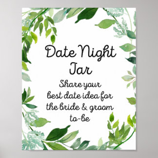 Póster Letrero de Verde Botánico - Tarro de Noche de Fech