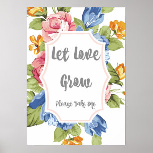 Póster Letrero Deja que Crezca el Amor
