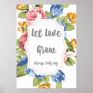 Póster Letrero Deja que Crezca el Amor