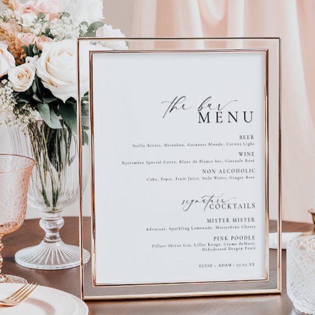 Póster Letrero del menú de The Bar Ellesmere Modern Minim (Subido por el creador)