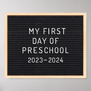 Póster Letrero del primer día de prekinder Primer día de 