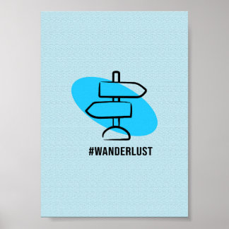 Póster Letrero Direccional de Wanderlust - Minimalista