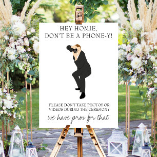 Póster Letrero Divertido de Ceremonia Nupcial sin Disposi