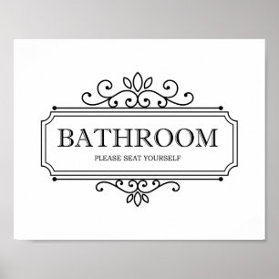 Póster Letrero Divertido Para Baño Vintage Por Favor Sién