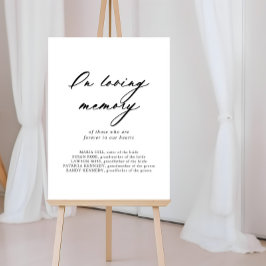 Póster Letrero Elegante de Caligrafía Chic en Memoria Amo
