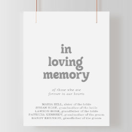 Póster Letrero Elegante Formal Minimalista En Memoria Amo