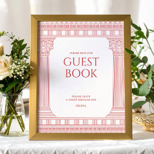 Póster Letrero elegante para libro de invitados para fies