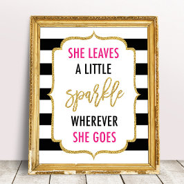 Póster Letrero Ella Deja Un Pequeño Brillo Dondequiera Qu