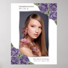 Póster Letrero funerario conmemorativo de foto de plata m