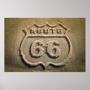Póster Letrero histórico de la Ruta 66, Arizona
