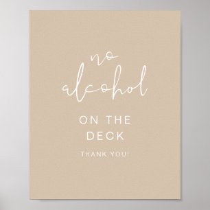 Póster Letrero INDIE Boho Tierra Tono Beige Sin Alcohol