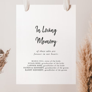 Póster Letrero moderno en memoria amorosa