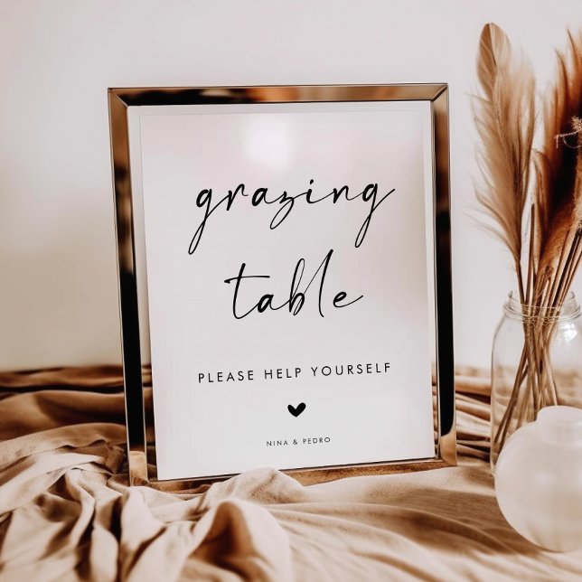 Póster Letrero moderno para mesa de grazing para boda (Subido por el creador)