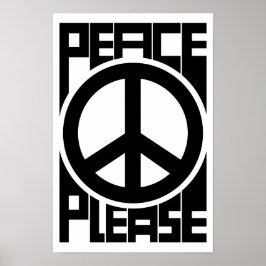 Póster Letrero Negro Paz Por Favor