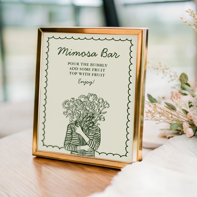 Póster Letrero Nupcial de Barra de Mimosa Fresca del Merc (Subido por el creador)