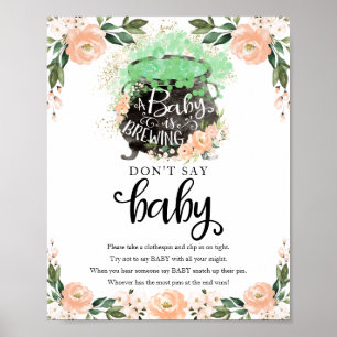 Póster Letrero para Baby Shower de Halloween Girl que Dic