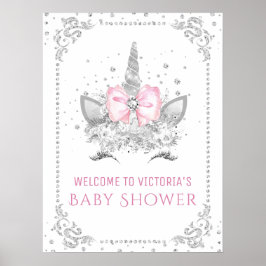 Póster Letrero para Baby Shower de Unicornio