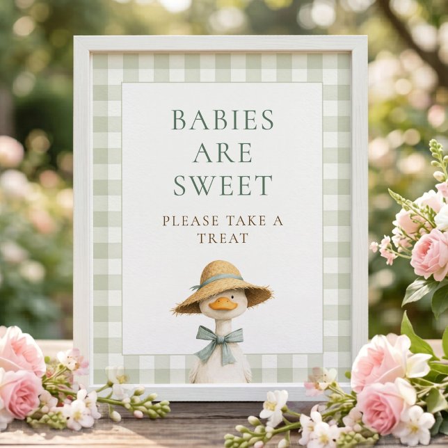 Póster Letrero para Baby Shower Silly Goose Gingham Take  (Subido por el creador)