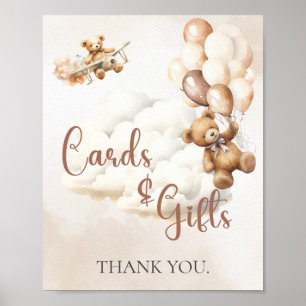 Póster Letrero para Baby Shower TARJETAS Y REGALOS Osito