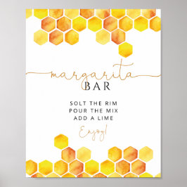 Póster Letrero para bar de margaritas de abeja melífera