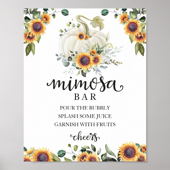 Póster Letrero para Bar de Mimosa con Vegetación para Bab (Frente)