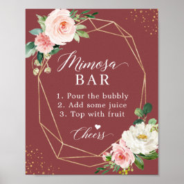 Póster Letrero para Bar de Mimosa de Despedida de Soltera