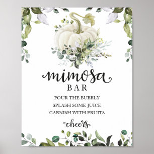 Póster Letrero para Bar de Mimosa de Vegetación para Baby