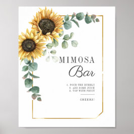 Póster Letrero para Bar de Mimosa para Despedida de Solte