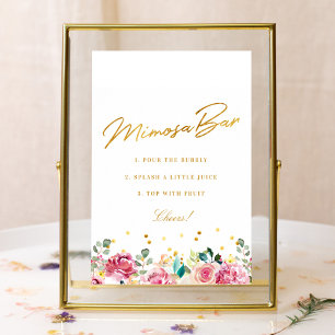Póster Letrero para Bar de Mimosa para Despedida de Solte