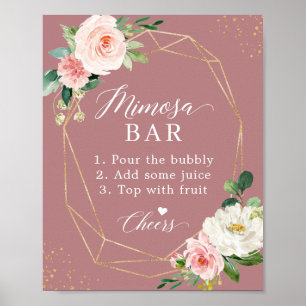 Póster Letrero para Bar de Mimosa para Despedida de Solte