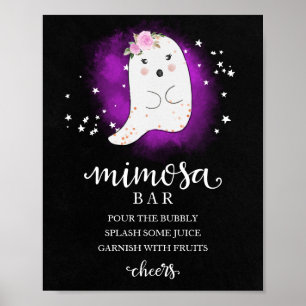 Póster Letrero para Bar de Mimosa para Fiesta de Bebé con