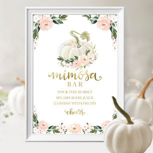 Póster Letrero para barra de mimosa de baby shower de oto
