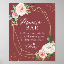 Póster Letrero para barra de mimosa para despedida de sol