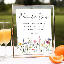 Póster Letrero para barra de mimosa para fiesta de bridal