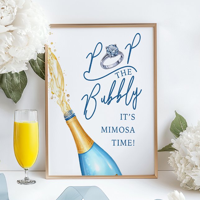 Póster Letrero para Brunch de Despedida de Soltera en Bar (Fun Mimosa Bridal Shower Sign)