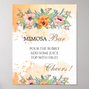 Póster Letrero para despedida de soltera bar de mimosas P